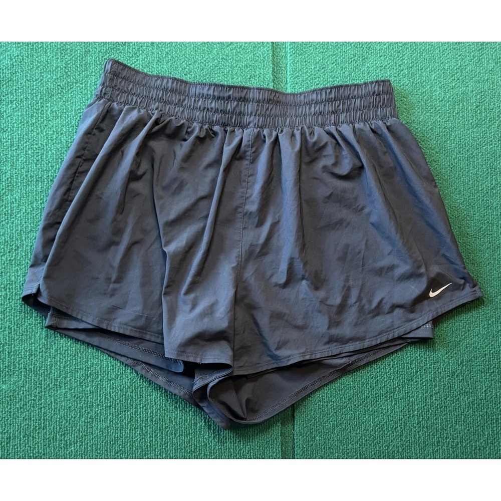Nike Dri-FIT Shorts Womens 1X Black 3" Inseam Running Lined Quick Dry FB3222-010
